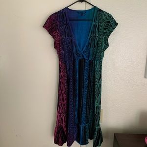Multicolored short dress.